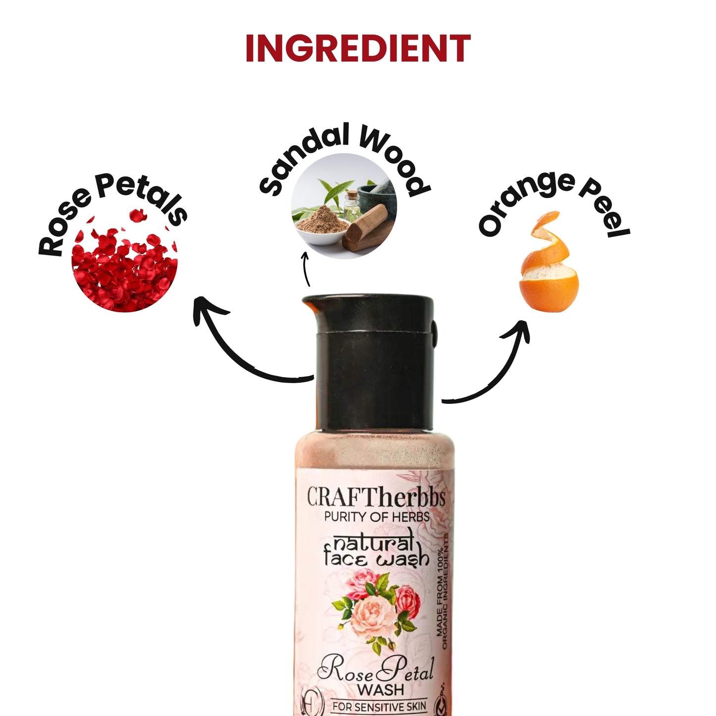 Herbal Rose Petal Face Wash | CRAFTherbbs